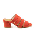 Червени дамски чехли, текстилна материя - ежедневни обувки за пролетта и лятото N 100013844