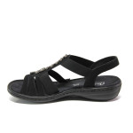 Черни дамски сандали, здрава еко-кожа - ежедневни обувки за пролетта и лятото N 100013846