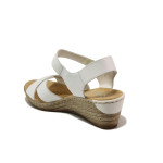 Бели дамски сандали, естествена кожа - ежедневни обувки за пролетта и лятото N 100013861