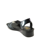 Тъмносини дамски сандали, естествена кожа - ежедневни обувки за пролетта и лятото N 100013870