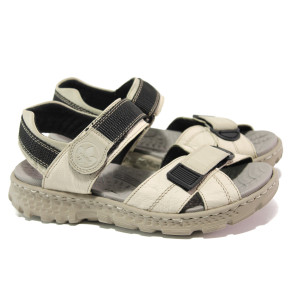 Бежови дамски сандали, естествена кожа - спортни обувки за пролетта и лятото N 100013881