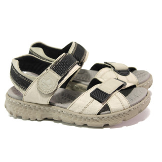 Бежови дамски сандали, естествена кожа - спортни обувки за пролетта и лятото N 100013881