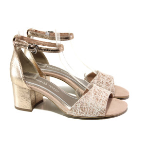 Розови дамски сандали, здрава еко-кожа - ежедневни обувки за пролетта и лятото N 100013866