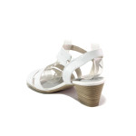Анатомични бели дамски сандали, естествена кожа - ежедневни обувки за пролетта и лятото N 100013883
