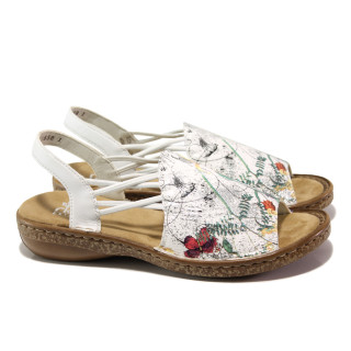 Анатомични бели дамски сандали, здрава еко-кожа - ежедневни обувки за пролетта и лятото N 100013880
