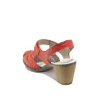 Червени дамски обувки със среден ток, естествена кожа - ежедневни обувки за пролетта и лятото N 100013913