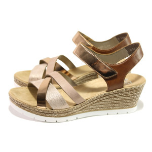 Розови дамски сандали, здрава еко-кожа - ежедневни обувки за пролетта и лятото N 100013969