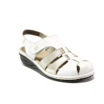 Бели дамски обувки с равна подметка, естествена кожа - ежедневни обувки за пролетта и лятото N 100013967