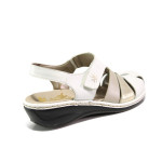 Бели дамски обувки с равна подметка, естествена кожа - ежедневни обувки за пролетта и лятото N 100013967