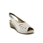 Ортопедични бели дамски сандали, естествена кожа - ежедневни обувки за пролетта и лятото N 100014007