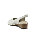 Ортопедични бели дамски сандали, естествена кожа - ежедневни обувки за пролетта и лятото N 100014007