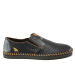 Черни мъжки обувки, естествена кожа - ежедневни обувки за пролетта и лятото N 100014018