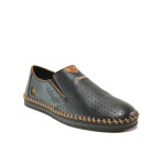 Черни мъжки обувки, естествена кожа - ежедневни обувки за пролетта и лятото N 100014018