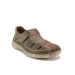 Кафяви мъжки обувки, естествен набук - ежедневни обувки за пролетта и лятото N 100014019