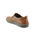 Кафяви мъжки обувки, естествена кожа - ежедневни обувки за пролетта и лятото N 100014147