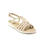 Анатомични бежови дамски сандали, естествена кожа - ежедневни обувки за пролетта и лятото N 100014196