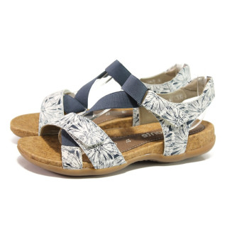 Бели дамски сандали, естествена кожа - ежедневни обувки за пролетта и лятото N 100014197