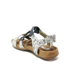 Бели дамски сандали, естествена кожа - ежедневни обувки за пролетта и лятото N 100014197