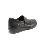 Черни дамски обувки с равна подметка, естествена кожа - ежедневни обувки за есента и зимата N 100014406