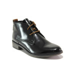 Черни дамски боти, лачена еко кожа - всекидневни обувки за есента и зимата N 100014407