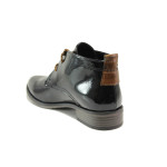 Черни дамски боти, лачена еко кожа - всекидневни обувки за есента и зимата N 100014407