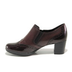 Черни дамски обувки със среден ток, естествена кожа - всекидневни обувки за есента и зимата N 100014412