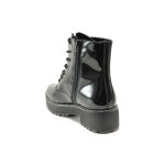 Черни дамски боти, лачена еко кожа - спортни обувки за есента и зимата N 100014415
