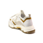 Бели тинейджърски маратонки, еко-кожа и текстилна материя - спортни обувки за есента и зимата N 100014418
