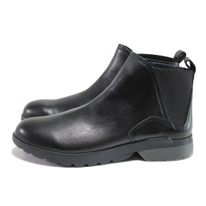 Черни дамски боти, естествена кожа - ежедневни обувки за есента и зимата N 100014431