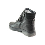 Черни дамски боти, естествена кожа - ежедневни обувки за есента и зимата N 100014435