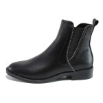 Черни дамски боти, здрава еко-кожа - всекидневни обувки за есента и зимата N 100014471