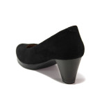 Черни дамски обувки със среден ток, естествена кожа - елегантни обувки за пролетта и есента N 100014475