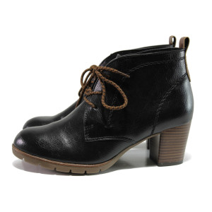 Черни дамски боти, здрава еко-кожа - всекидневни обувки за есента и зимата N 100014482