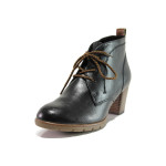 Черни дамски боти, здрава еко-кожа - всекидневни обувки за есента и зимата N 100014482