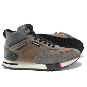 Черни мъжки боти, естествена кожа и естествена велурена кожа - спортни кецове за есента и зимата N 100014479