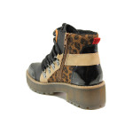 Черни дамски боти, еко-кожа и текстилна материя - ежедневни обувки за есента и зимата N 100014484