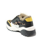 Черни спортни дамски обувки, еко-кожа и текстилна материя - спортни обувки за есента и зимата N 100014648