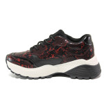 Черни спортни дамски обувки, здрава еко-кожа - спортни обувки за есента и зимата N 100014647