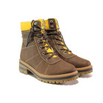 Кафяви дамски боти, здрава еко-кожа - ежедневни обувки за есента и зимата N 100014638