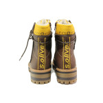 Кафяви дамски боти, здрава еко-кожа - ежедневни обувки за есента и зимата N 100014638