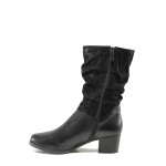 Черни дамски боти, естествена кожа и естествена велурена кожа - ежедневни обувки за есента и зимата N 100014640