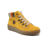 Жълти дамски боти, здрава еко-кожа - спортни обувки за есента и зимата N 100014646