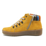 Жълти дамски боти, здрава еко-кожа - спортни обувки за есента и зимата N 100014646
