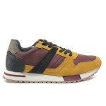 Жълти мъжки обувки, еко-кожа и велурена кожа - спортни обувки за есента и зимата N 100014651