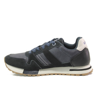 Тъмносини мъжки обувки, еко-кожа и велурена кожа - спортни обувки за есента и зимата N 100014650