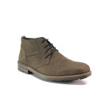 Кафяви мъжки боти, естествен набук - ежедневни обувки за есента и зимата N 100014653