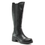 Черни дамски ботуши, здрава еко-кожа - ежедневни обувки за есента и зимата N 100014641