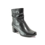 Черни дамски боти, естествена кожа - ежедневни обувки за есента и зимата N 100014664