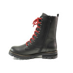 Черни дамски боти, естествена кожа - ежедневни обувки за есента и зимата N 100014662