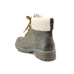 Кафяви дамски боти, здрава еко-кожа - ежедневни обувки за есента и зимата N 100014660